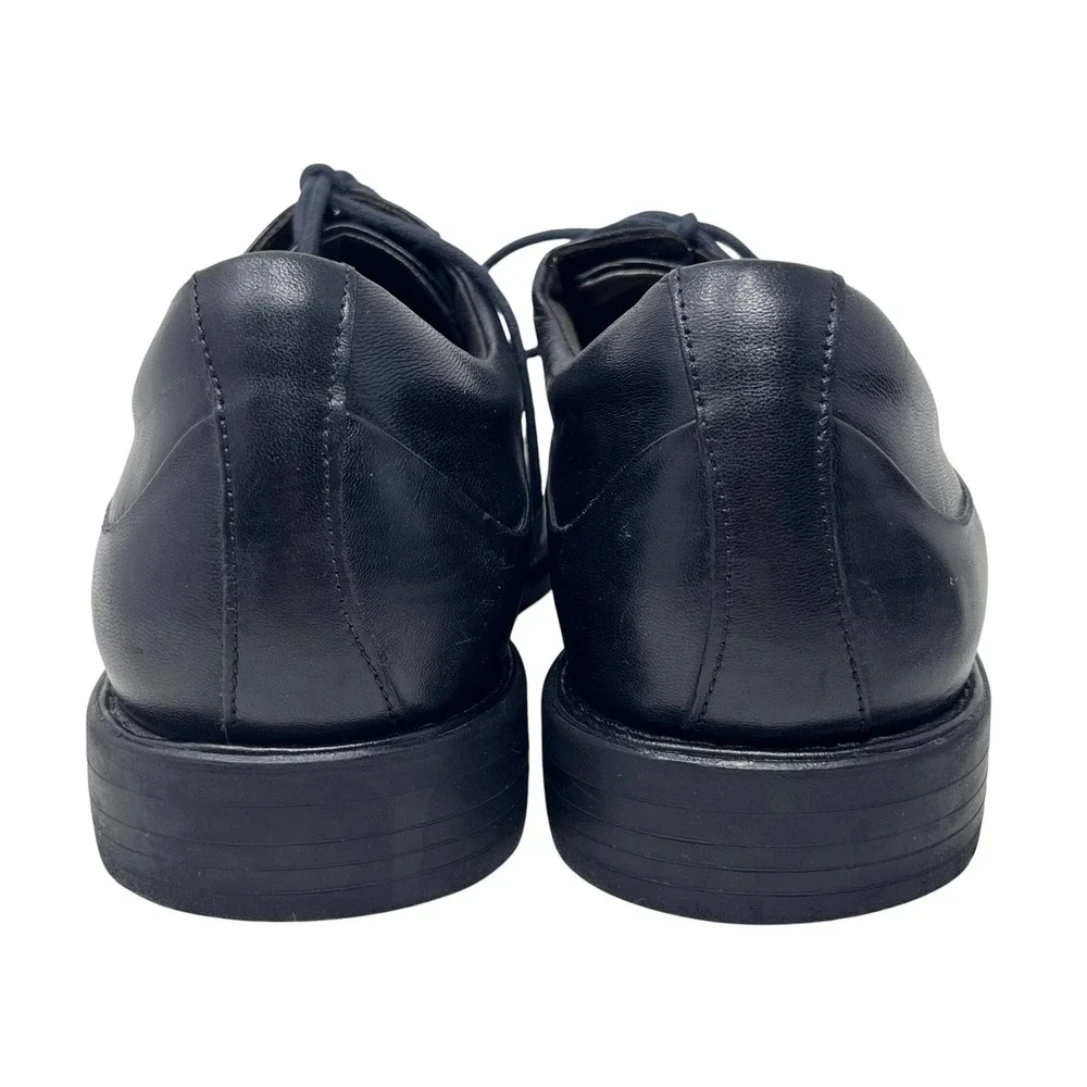 Johnston & Murphy Mens Black Leather Dress Shoes Lace‎ Up Square Toe Size 11M